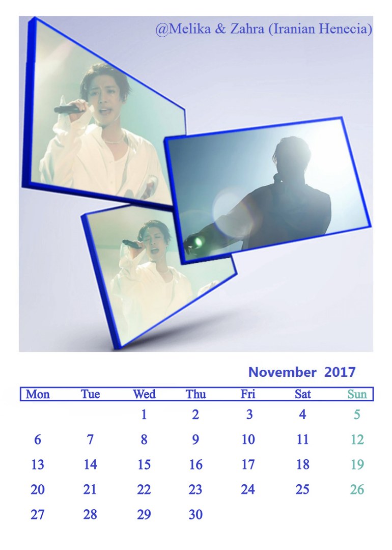 Calendar of November 2017 - Fanart by Melika and Zahra