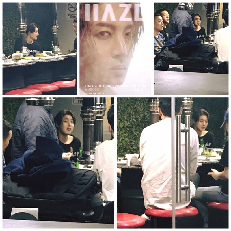 After the concert, Hyun Joong went with his team to dinner