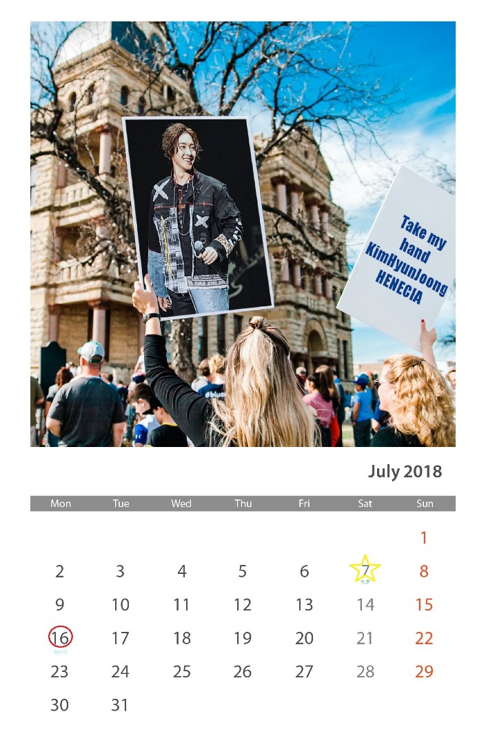 (Calendar of July 2018 (6