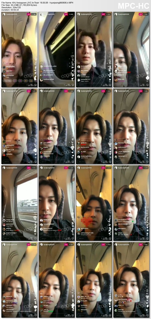 KHJ Instagram LIVE in Train 18.06.08 - hyunjoong860606.ir