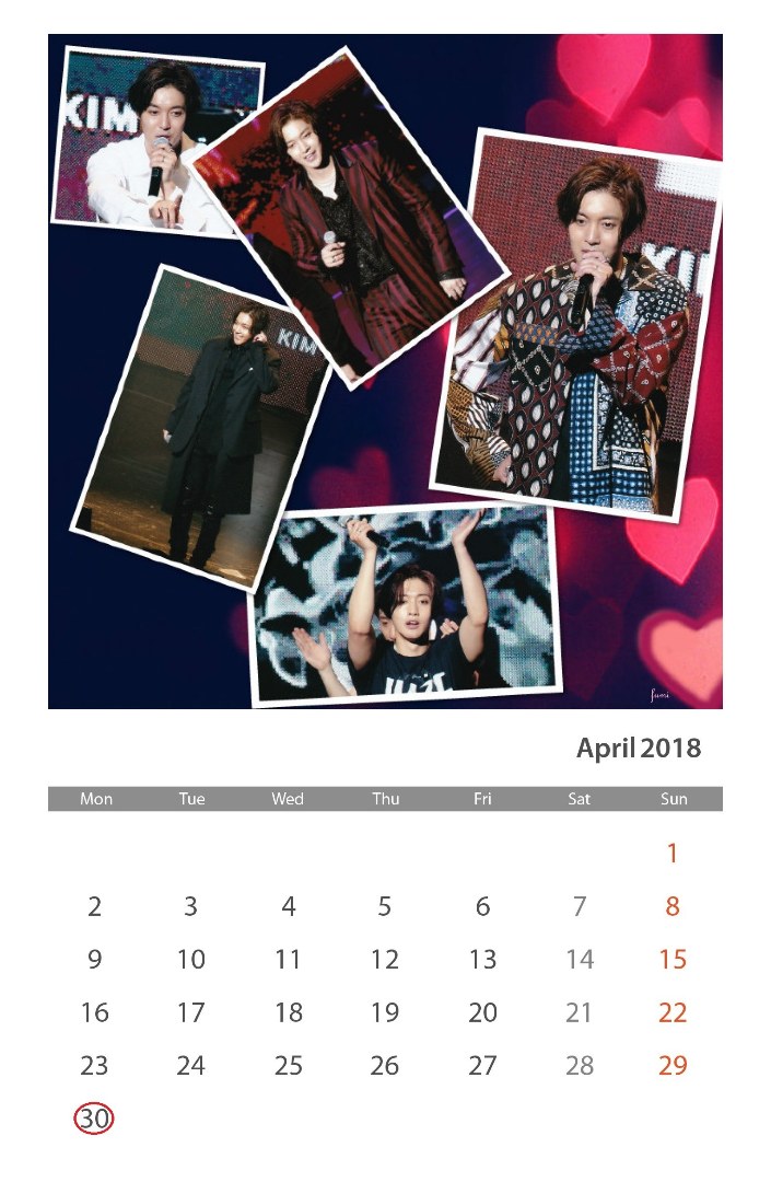 (Calendar of April 2018 (3