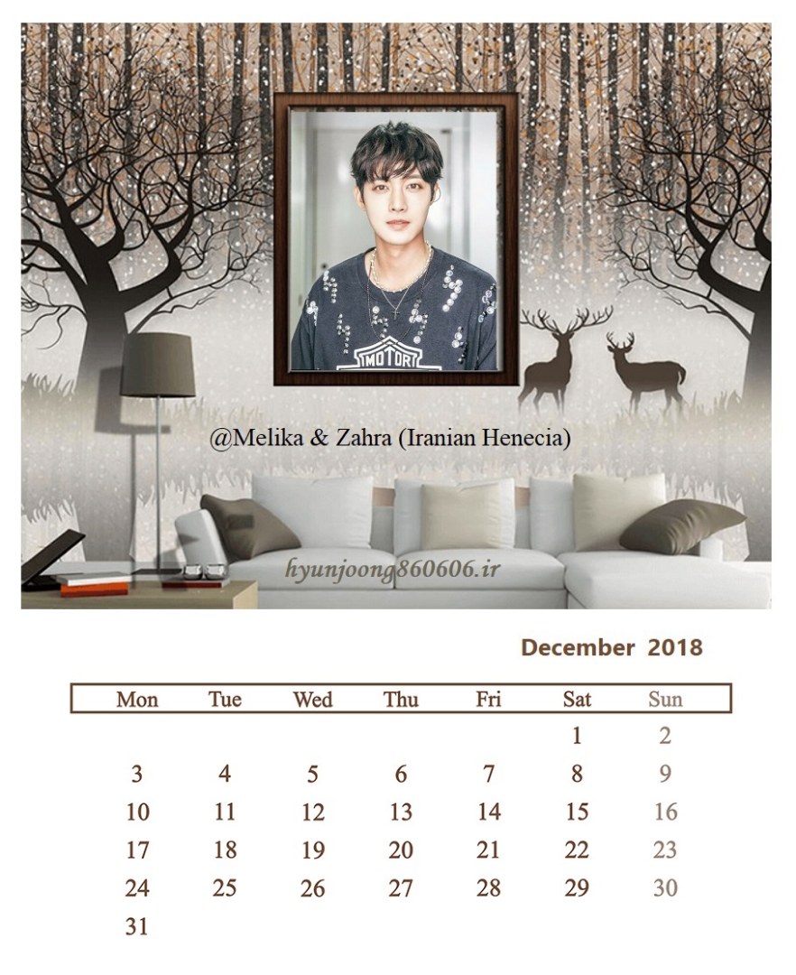 Calendar of December 2018 - Fanart by Melika and Zahra