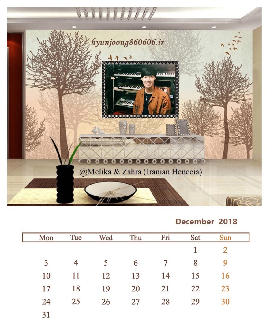 (Calendar December 2018 (2) - @Melika & Zahra (Iranian Henecia