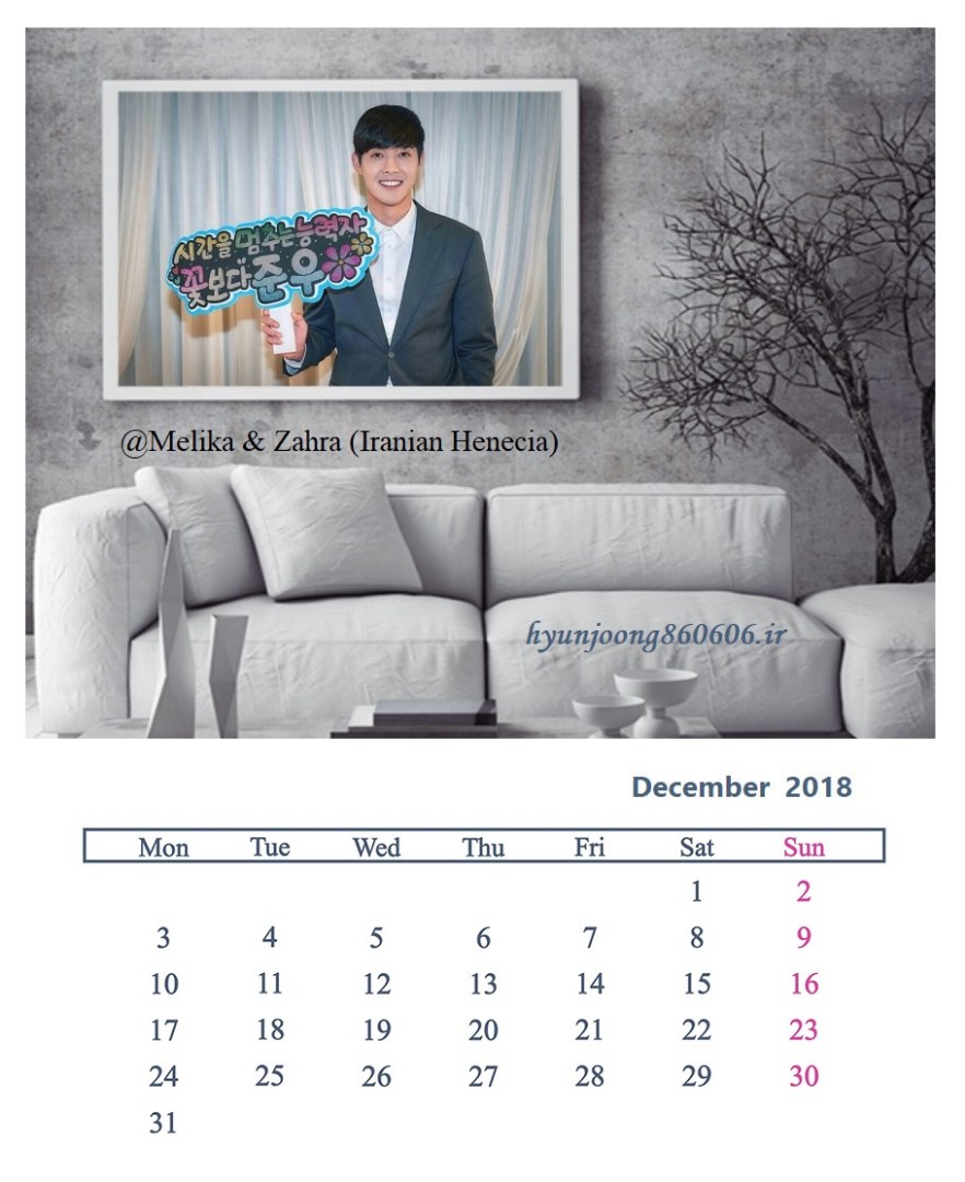 (Calendar December 2018 (3) - @Melika & Zahra (Iranian Henecia