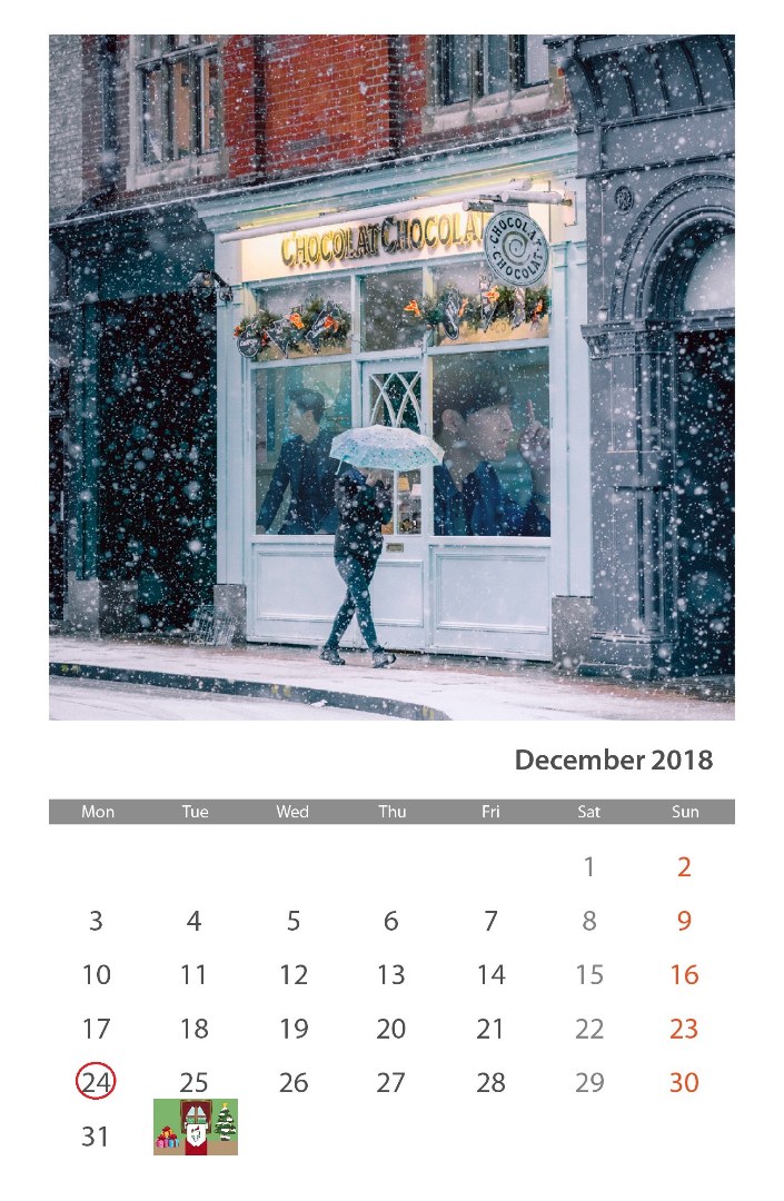 (Calendar of December 2018 (9