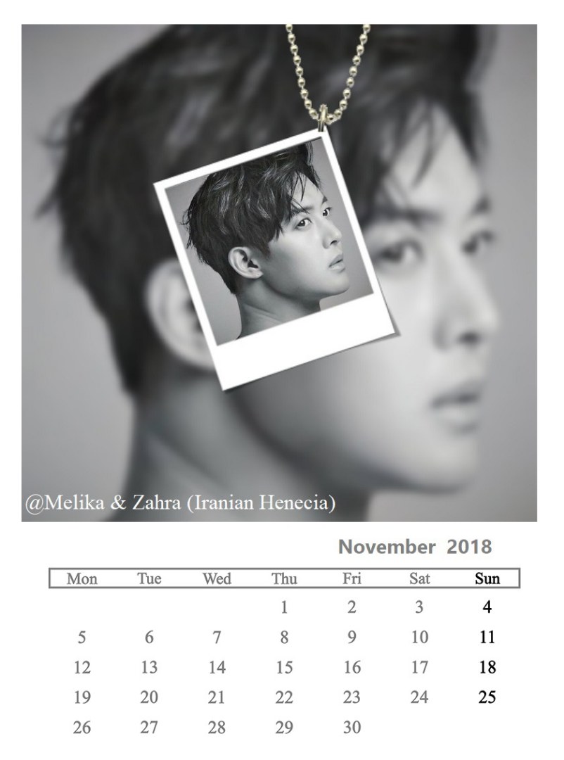 Calendar of November 2018 - Fanart by Melika and Zahra