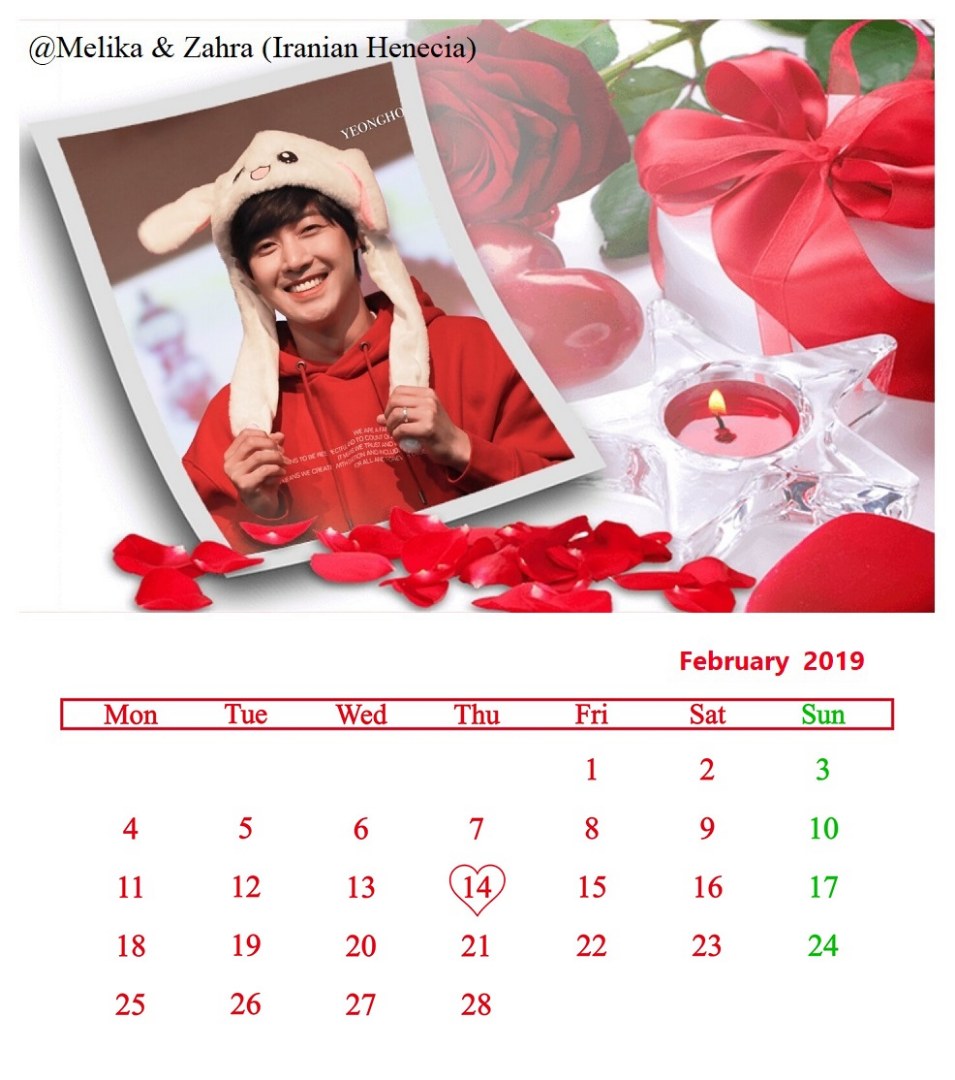 Calendar of February 2019 - Fanart by Melika and Zahra