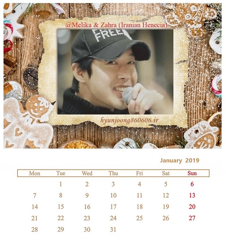 Calendar of January 2019 - Fanart by Melika and Zahra